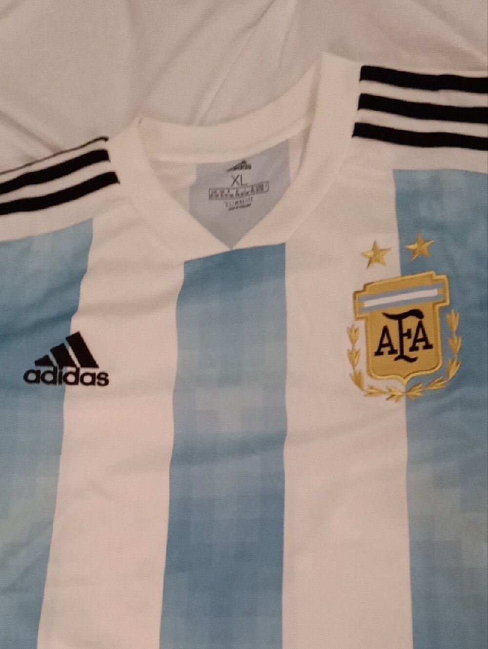 Adidas World Soccer Jersey - White & Light Blue - NWOT